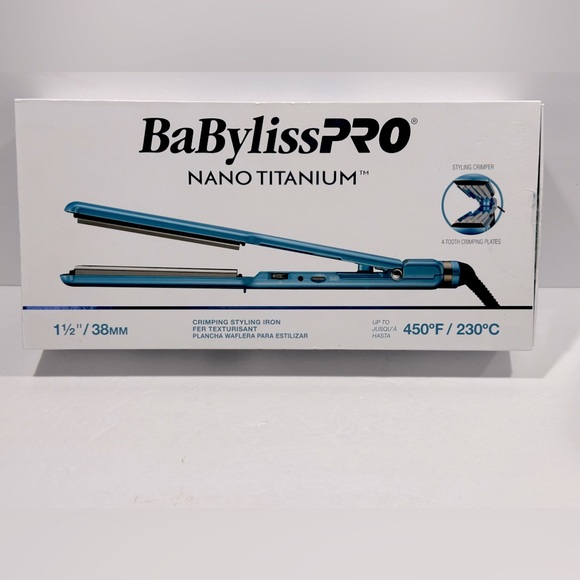 BABYLISSPRO NANO TITANIUM 1-1/2" CRIMPER STYLING IRON - Picture 1 of 9